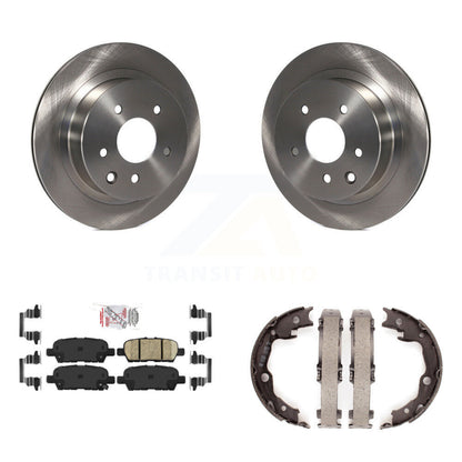 Disc Rotors Ceramic Pads Parking Brake Shoes Rear Kit For Nissan Rogue LEAF Juke