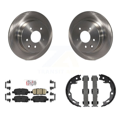 Disc Rotors Ceramic Pads & Parking Shoes Rear Kit For Nissan Rogue Sport Qashqai