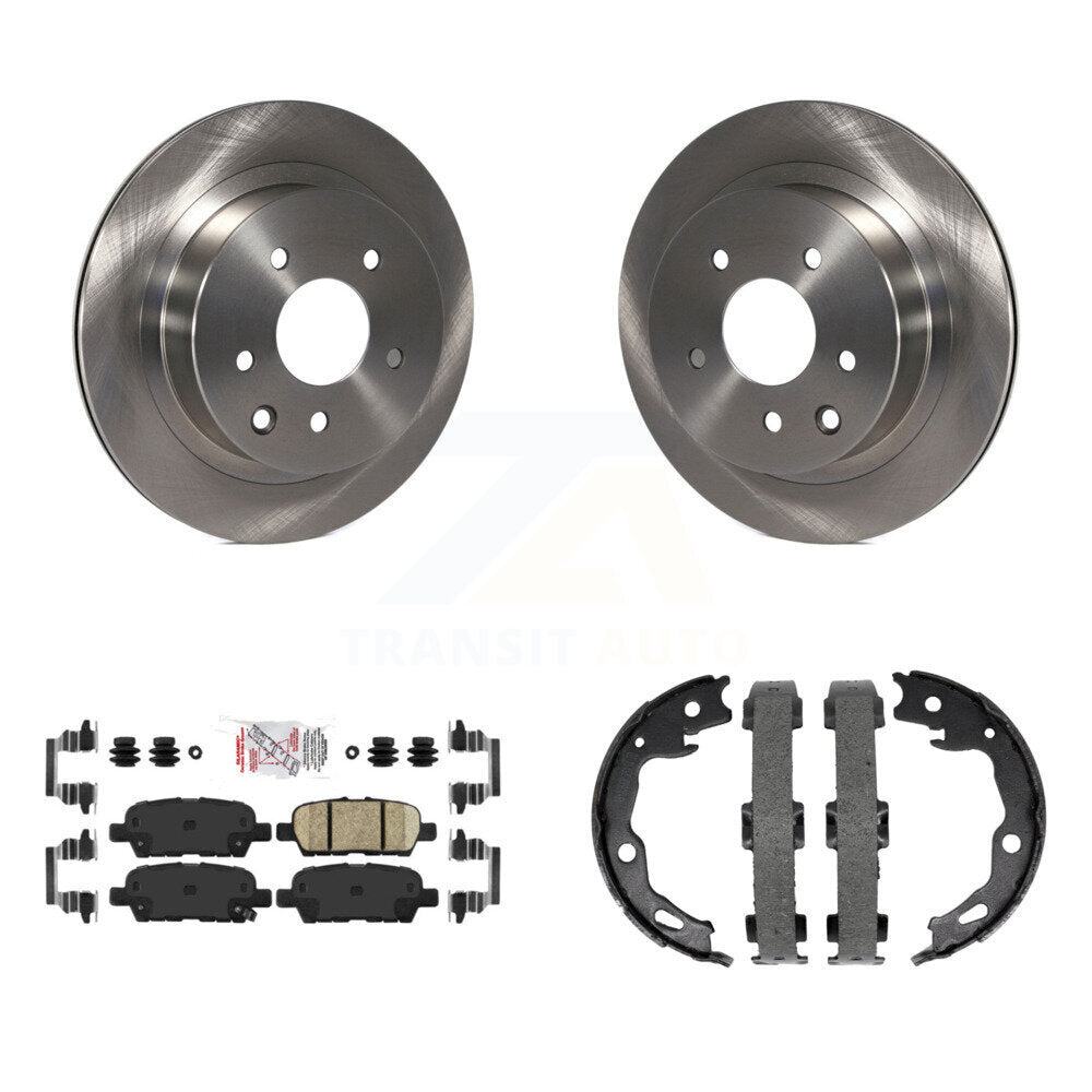 Disc Rotors Ceramic Pads & Parking Shoes Rear Kit For Nissan Rogue Sport Qashqai