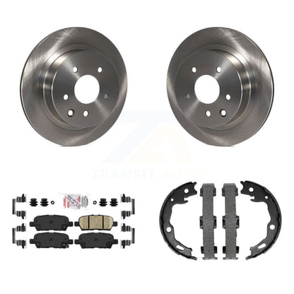 Disc Rotors Ceramic Pads & Parking Shoes Rear Kit For Nissan Rogue Sport Qashqai