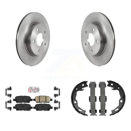 Disc Rotors Ceramic Pads & Parking Shoes Rear Kit For Nissan Qashqai Rogue Sport