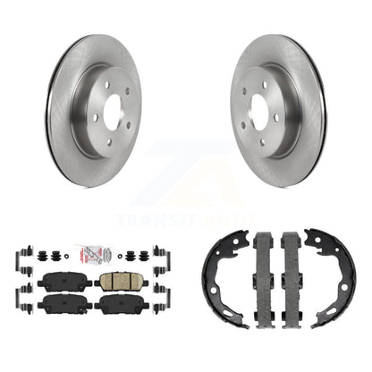 Disc Rotors Ceramic Pads & Parking Shoes Rear Kit For Nissan Qashqai Rogue Sport