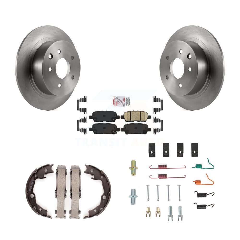 Disc Rotors Ceramic Pads Parking Shoes Hardware Rear Kit For Nissan Sentra Juke