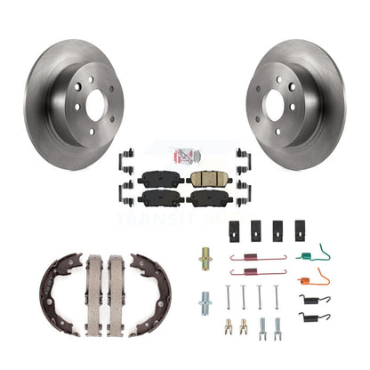 Disc Rotors Ceramic Pads Parking Shoes Hardware Rear Kit For Nissan Sentra Juke