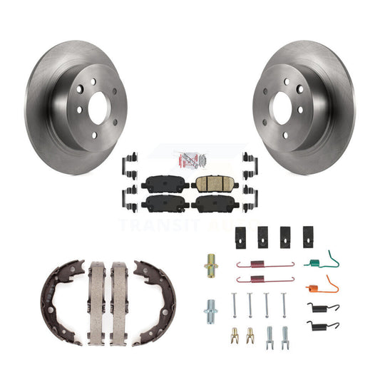 Disc Rotors Ceramic Pads Parking Shoes Hardware Rear Kit For Nissan Sentra Juke