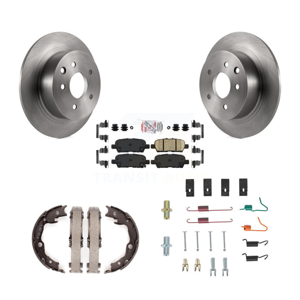 Disc Rotors Ceramic Pads Parking Shoes Hardware Rear Kit For Nissan Sentra Juke