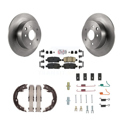Disc Rotors Ceramic Pads Parking Shoes Hardware Rear Kit For Nissan Sentra Juke