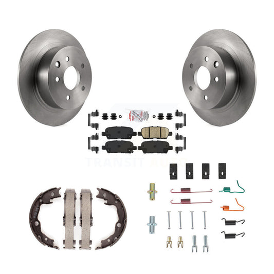 Disc Rotors Ceramic Pads Parking Shoes Hardware Rear Kit For Nissan Sentra Juke