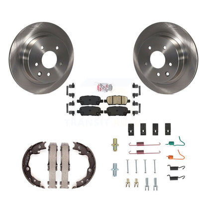 Disc Rotors Ceramic Pads Parking Shoes & Hardware Rear Kit For Nissan Rogue LEAF