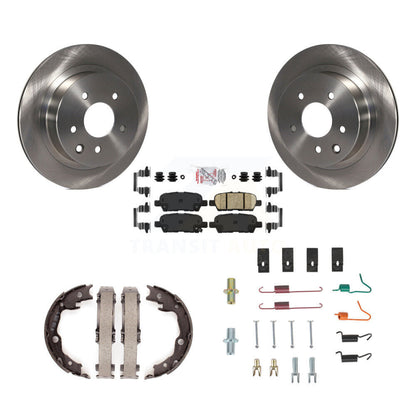 Disc Rotors Ceramic Pads Parking Shoes & Hardware Rear Kit For Nissan Rogue LEAF