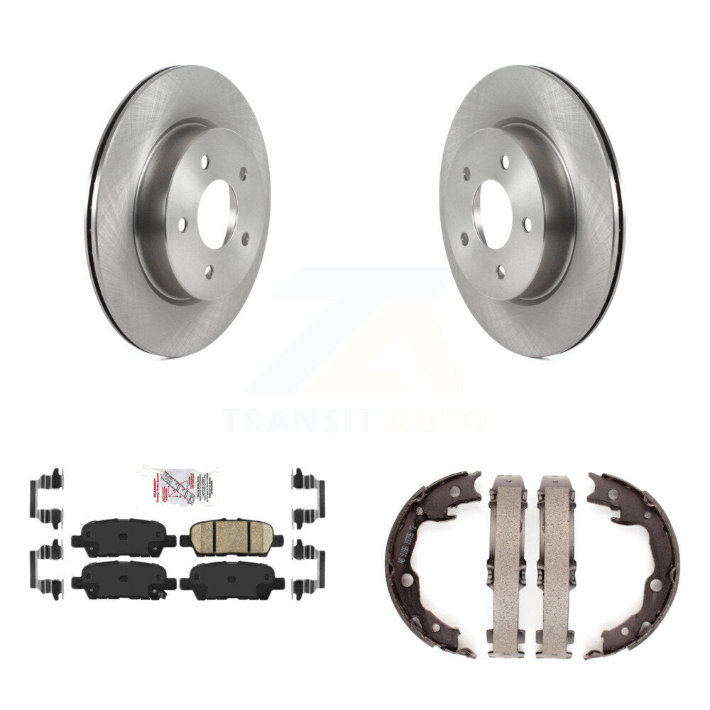 Disc Rotors Ceramic Pads And Parking Brake Shoes Rear Kit For Nissan LEAF