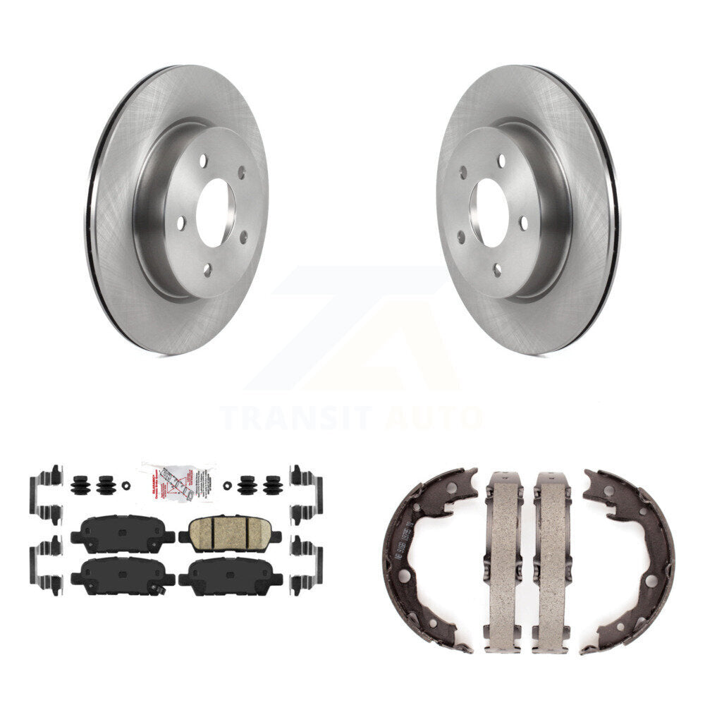 Disc Rotors Ceramic Pads And Parking Brake Shoes Rear Kit For Nissan LEAF
