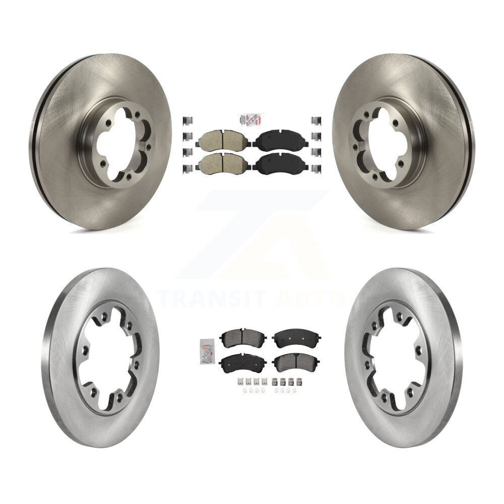 Semi-Metallic Pad & Brake Rotors Front Rear Kit For 2023 Ford Transit-350 HD RWD