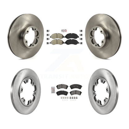 Semi-Metallic Pad & Brake Rotors Front Rear Kit For 2023 Ford Transit-350 HD RWD