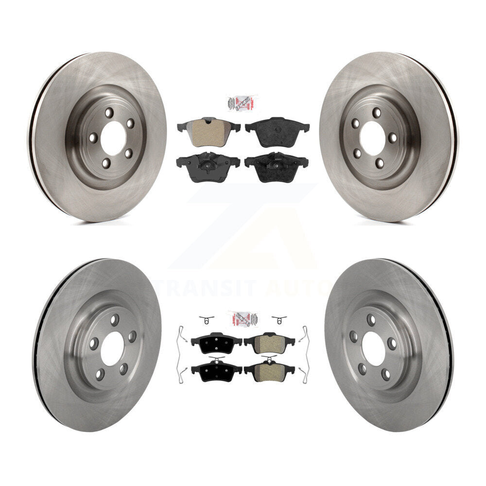 Semi-Metallic Pad & Brake Rotor Front Rear Kit For 2016 Jaguar XJ Base with 3.0L