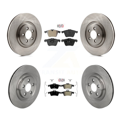 Semi-Metallic Pad & Brake Rotor Front Rear Kit For 2016 Jaguar XJ Base with 3.0L