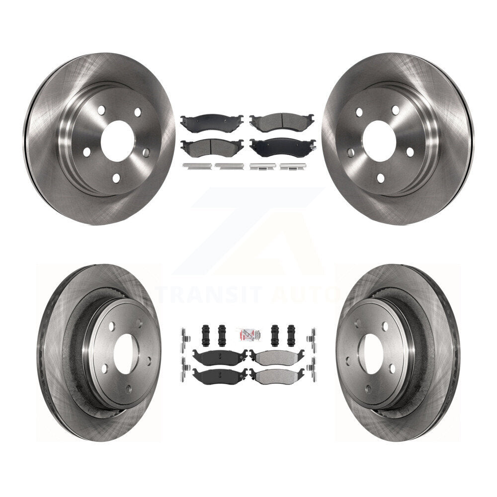 Semi-Metallic Pad And Disc Brake Rotor Front Rear Kit For Dodge Ram 1500 Durango