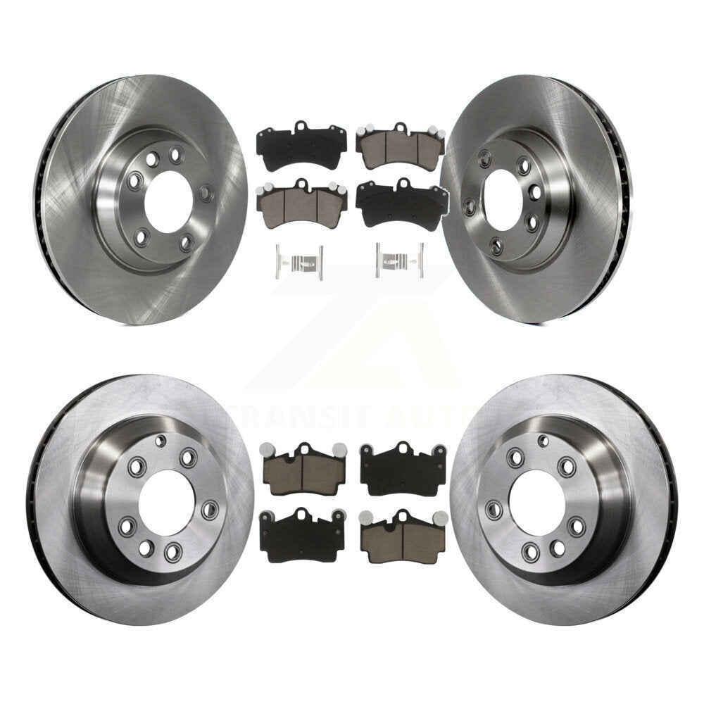 Disc Brake Rotor Ceramic Pad Front Rear Kit (6Pc) For Audi Q7 Volkswagen Touareg