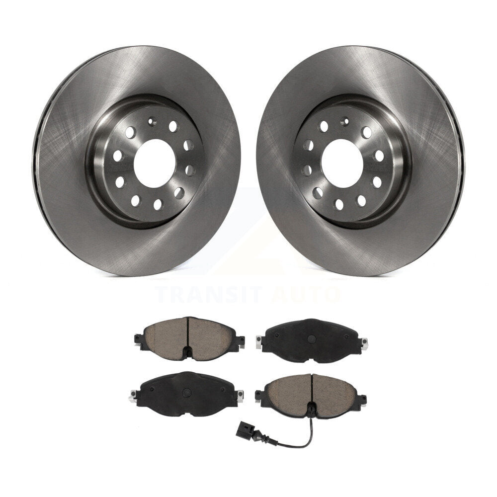 Brake Rotor & Ceramic Pad Front Kit For Volkswagen Golf Taos SportWagen Audi GTI