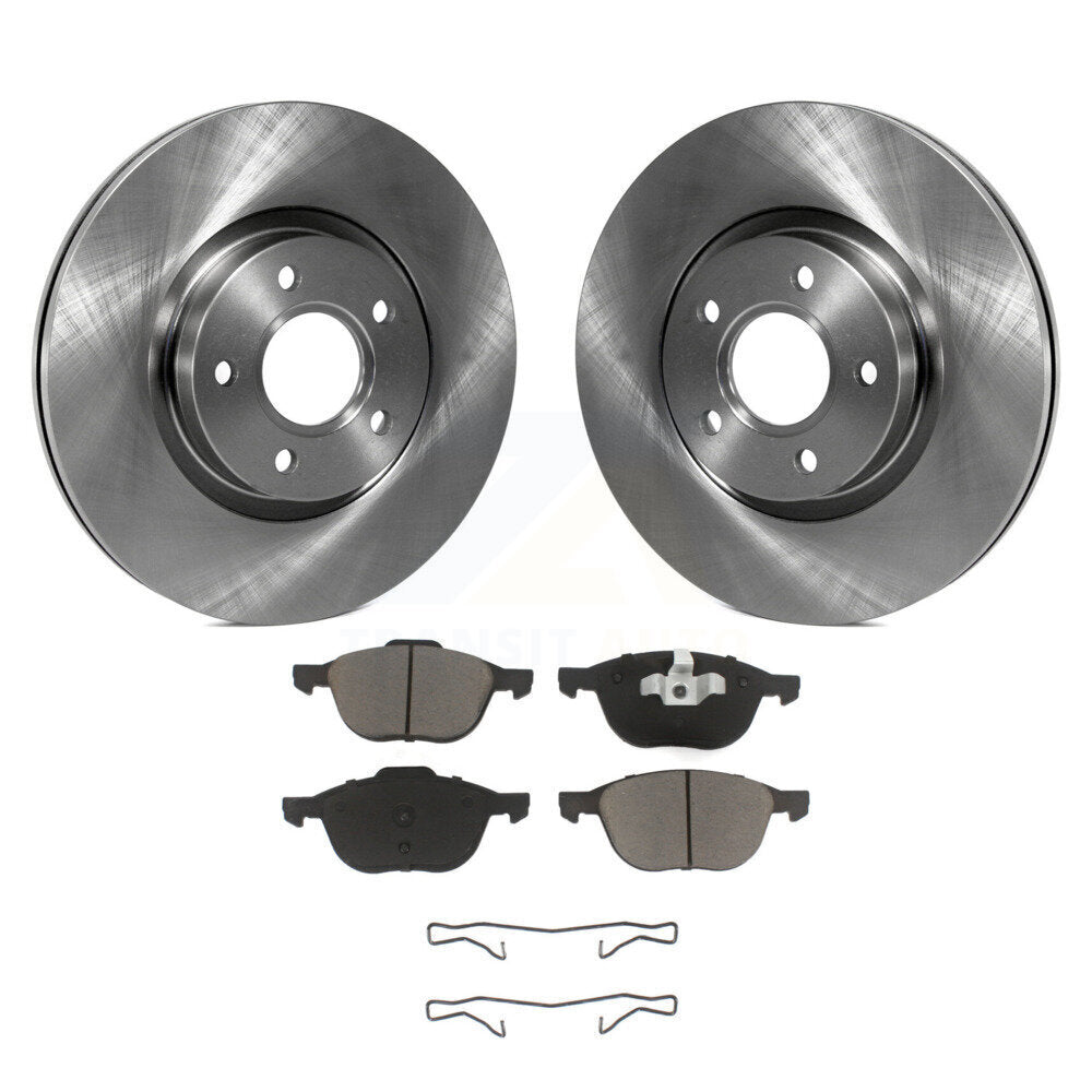 Brake Rotors & Ceramic Pad Front Kit For Ford Escape Volvo C-Max S40 C30 V50 C70