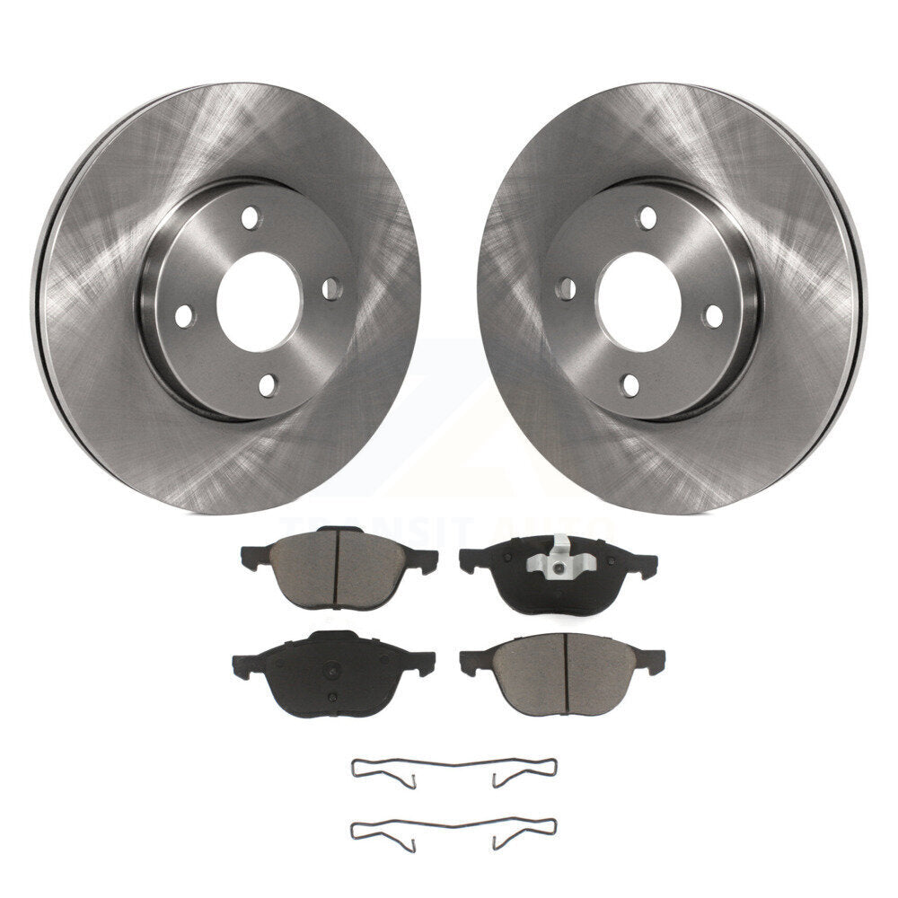 Disc Brake Rotors And Ceramic Pads Front Kit For 2005-2007 Ford Focus