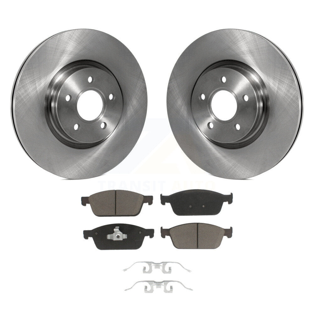 Brake Rotor Ceramic Pad Front Kit For 13-18 Ford Focus With 320mm Diameter