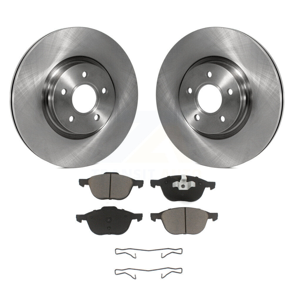 Brake Rotors Ceramic Pad Front Kit For 14 Ford Transit Connect 104.8" wheel base