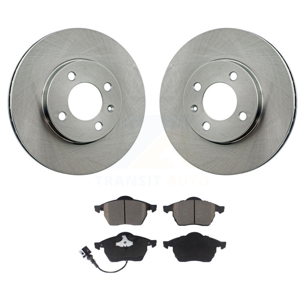 Disc Brake Rotors And Ceramic Pads Front Kit For 1996-1998 Volkswagen Jetta 2.8L
