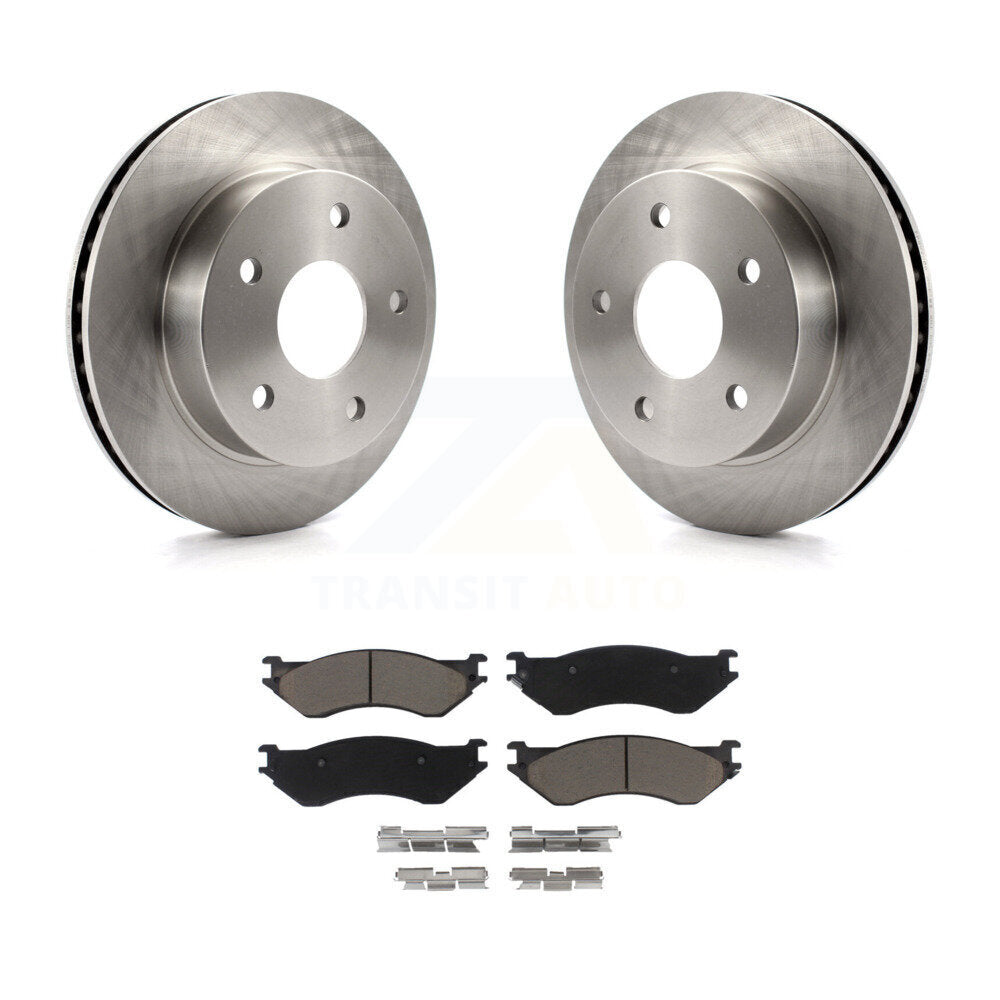 Disc Brake Rotors And Ceramic Pads Front Kit For 2000-2001 Dodge Ram 1500 4WD