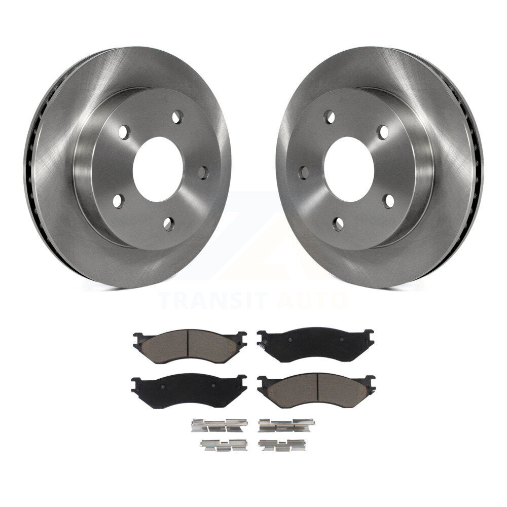 Disc Brake Rotors And Ceramic Pads Front Kit For 2000-2001 Dodge Ram 1500 RWD