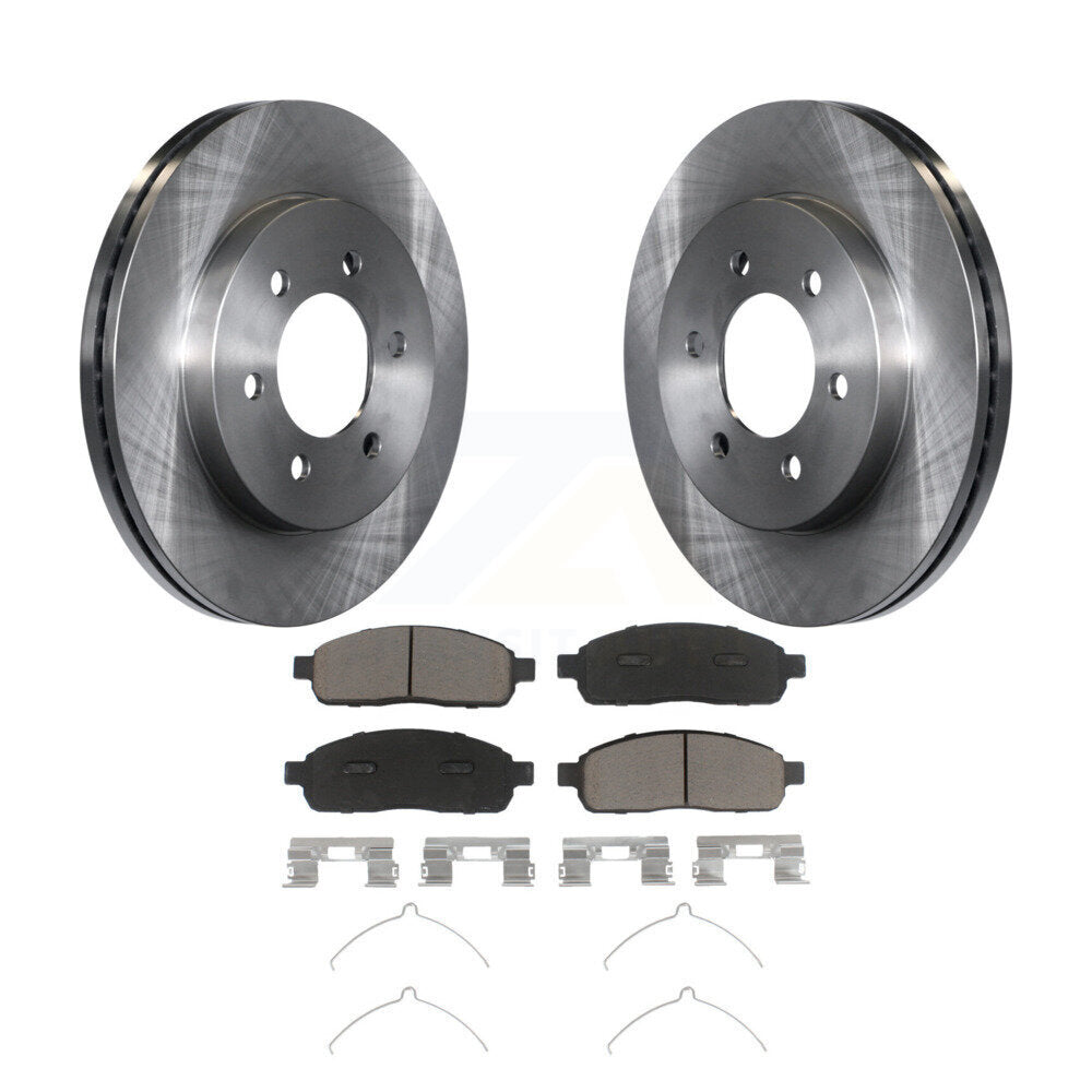 Disc Brake Rotors And Ceramic Pads Front Kit For Ford F-150 Lincoln Mark LT 4WD