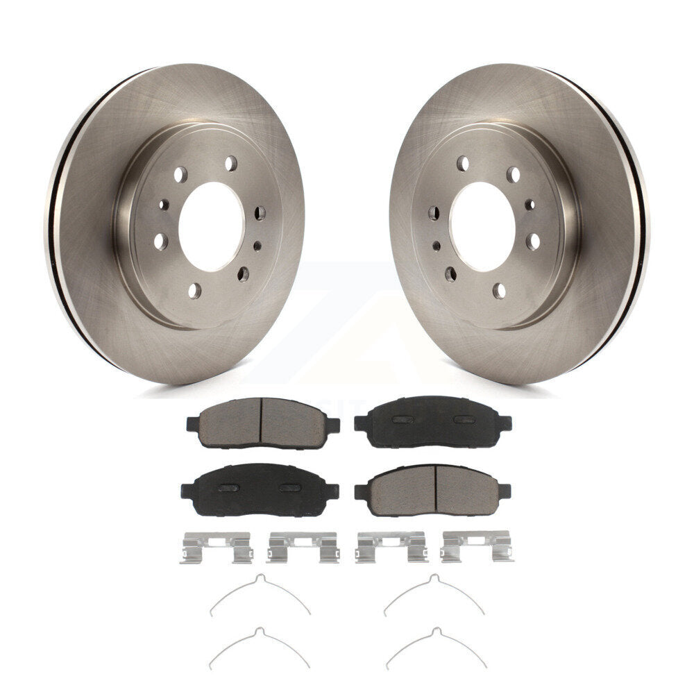 Disc Brake Rotor And Ceramic Pad Front Kit For 2009 Ford F-150 With 6 Lug Wheels