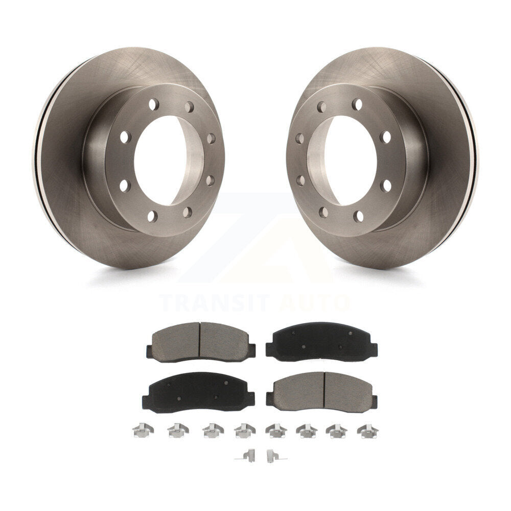 Disc Brake Rotors And Ceramic Pads Front Kit For Ford F-350 Super Duty F-450