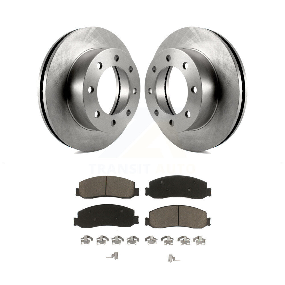 Disc Brake Rotors And Ceramic Pads Front Kit For Ford F-350 Super Duty F-250 4WD