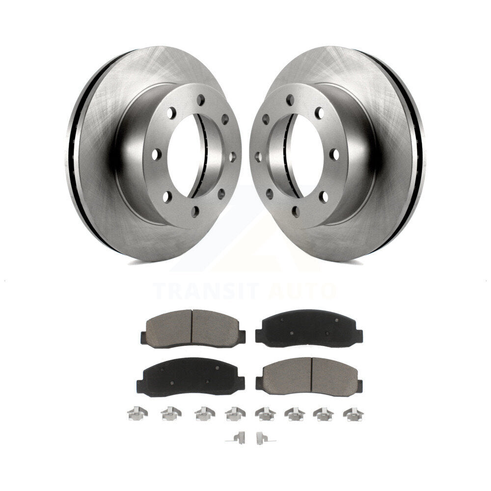 Disc Brake Rotors And Ceramic Pads Front Kit For Ford F-250 Super Duty F-350