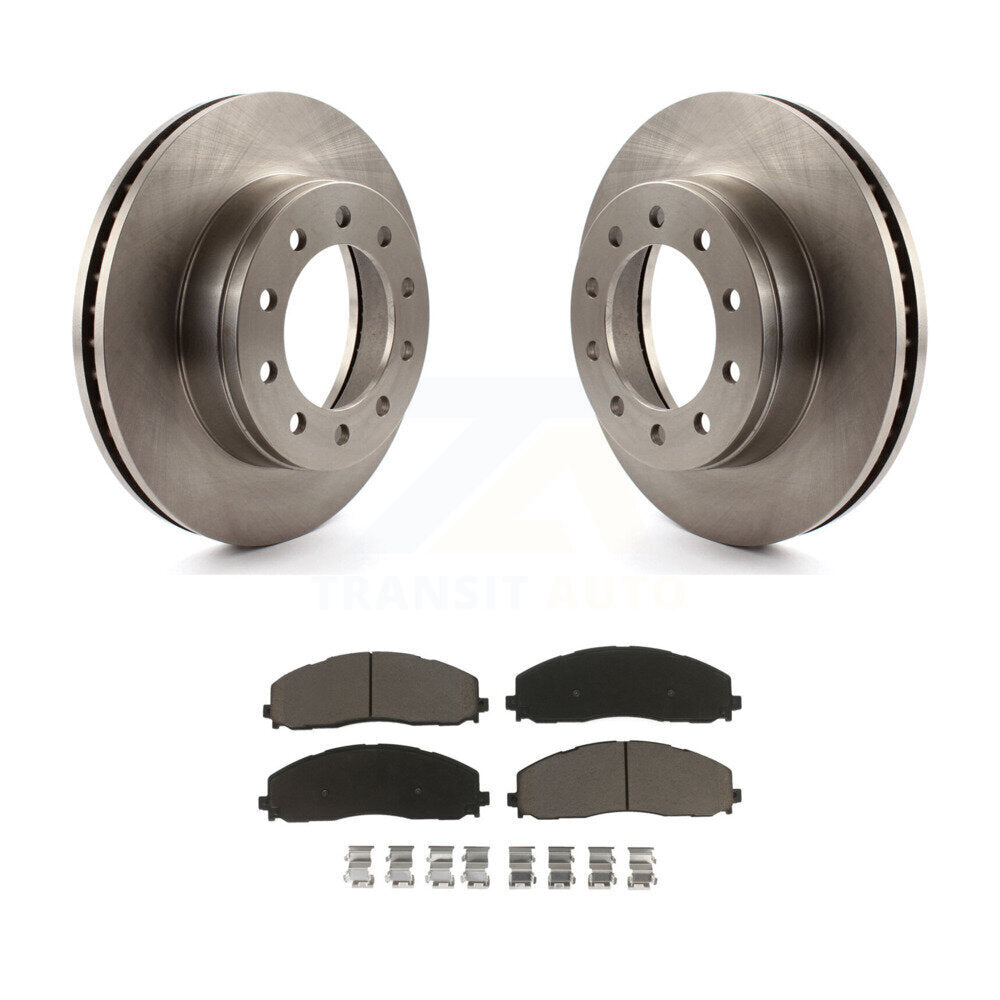 Disc Brake Rotors And Ceramic Pads Front Kit For Ford F-350 Super Duty F-250