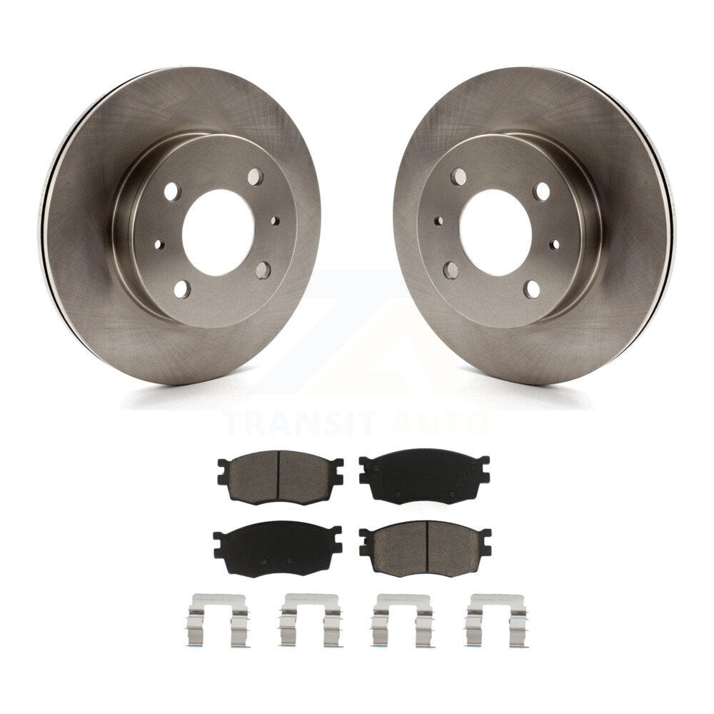 Disc Brake Rotors And Ceramic Pads Front Kit For 2006 Hyundai Accent Hatchback