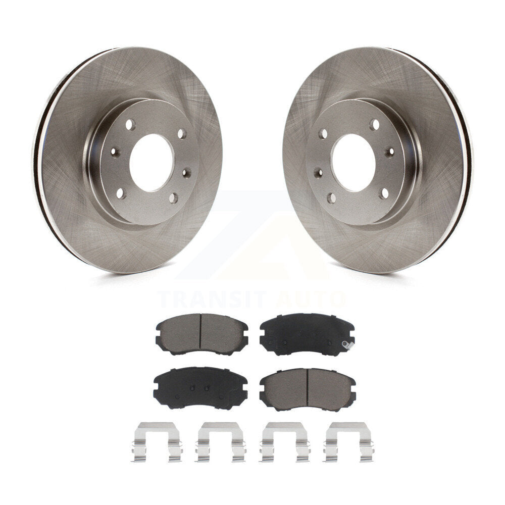 Disc Brake Rotors & Ceramic Pad Front Kit For Hyundai Sonata Kia Optima Magentis