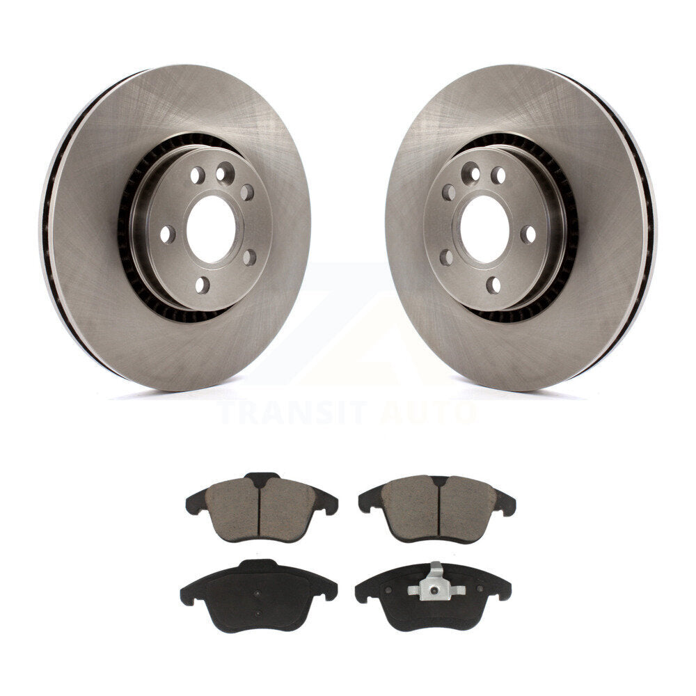 Disc Brake Rotors And Ceramic Pads Front Kit For 2008-2015 Land Rover LR2