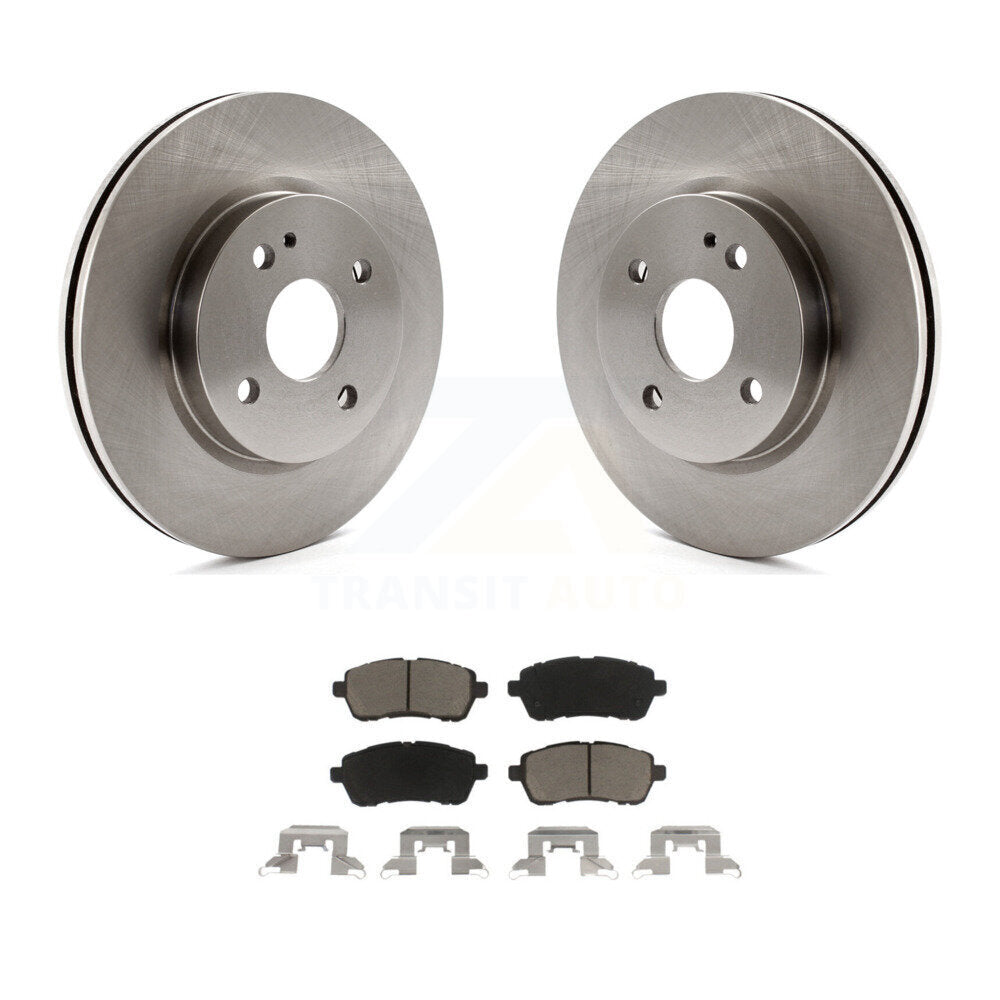 Disc Brake Rotors And Ceramic Pads Front Kit For 2011-2014 Mazda 2