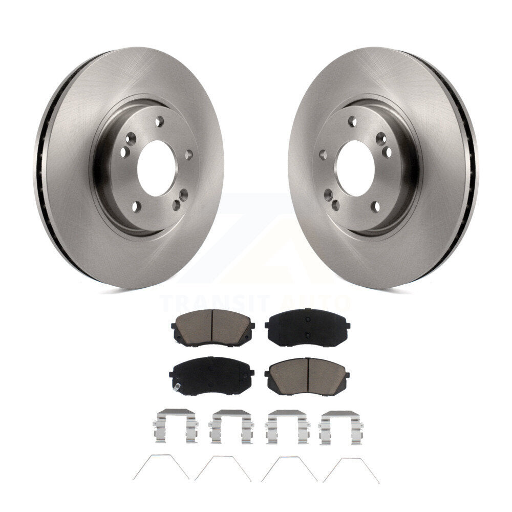 Disc Brake Rotors And Ceramic Pads Front Kit For 2017-2019 Kia Soul EV