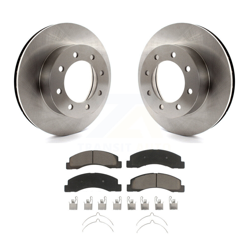 Disc Brake Rotors And Ceramic Pads Front Kit For Ford F-350 Super Duty F-250