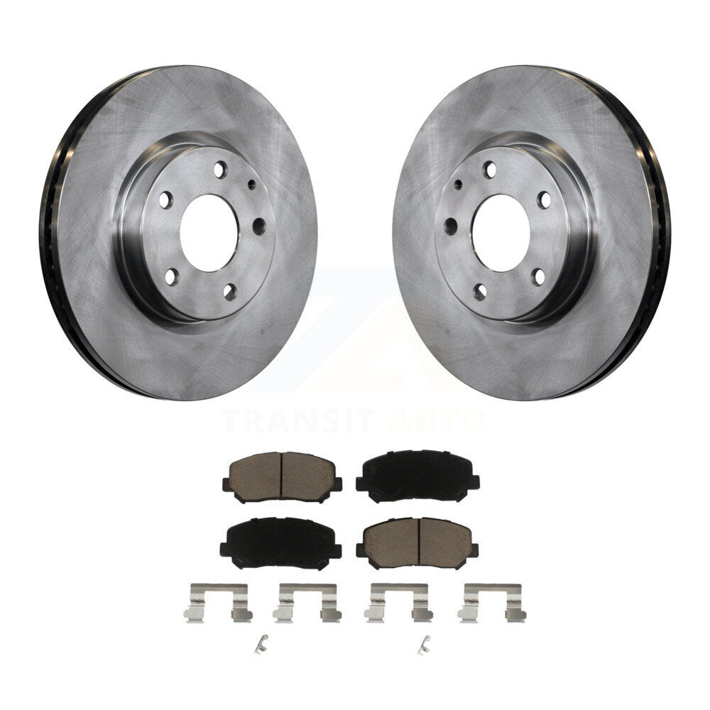 Disc Brake Rotors And Ceramic Pads Front Kit For 2013-2015 Mazda CX-5