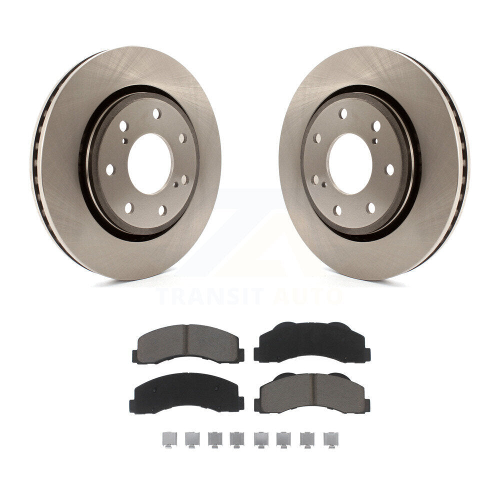 Brake Rotor And Ceramic Pad Front Kit For 2010-2014 Ford F-150 With 7 Lug Wheels