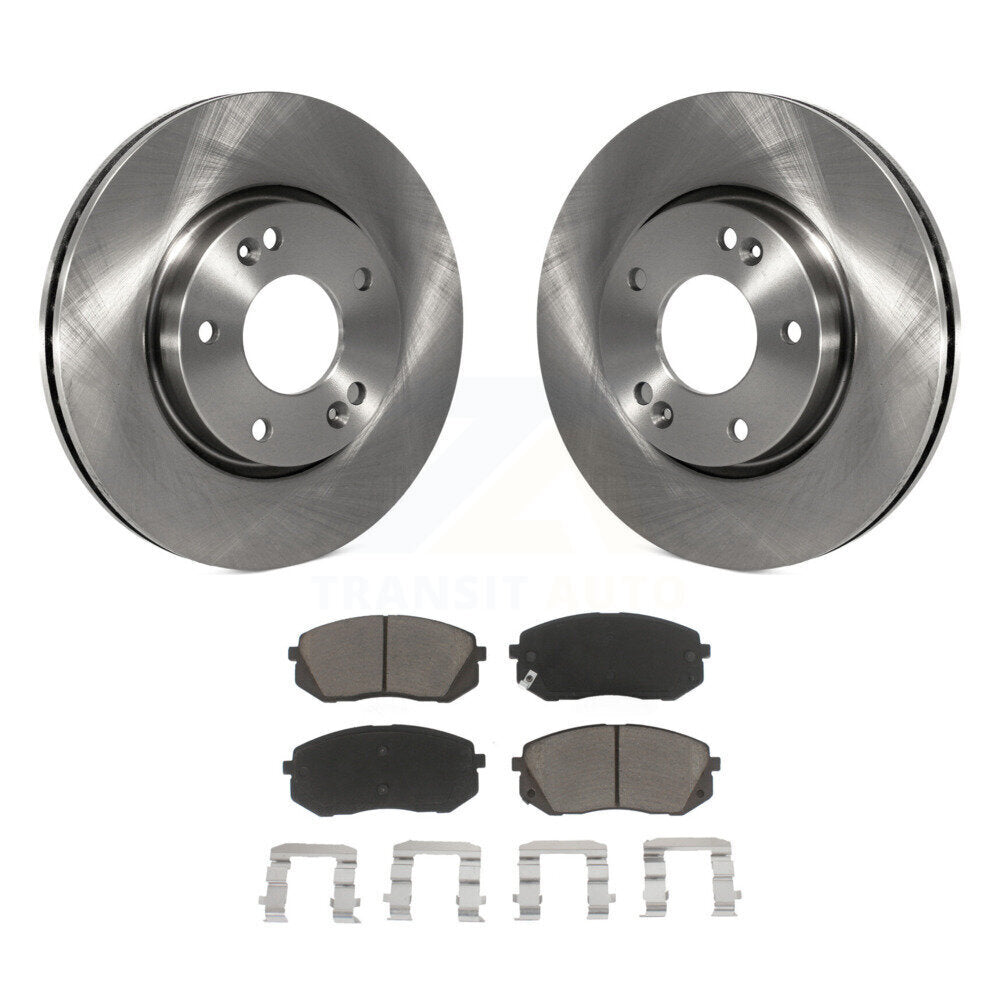 Disc Brake Rotors And Ceramic Pads Front Kit For 2010-2012 Kia Rondo