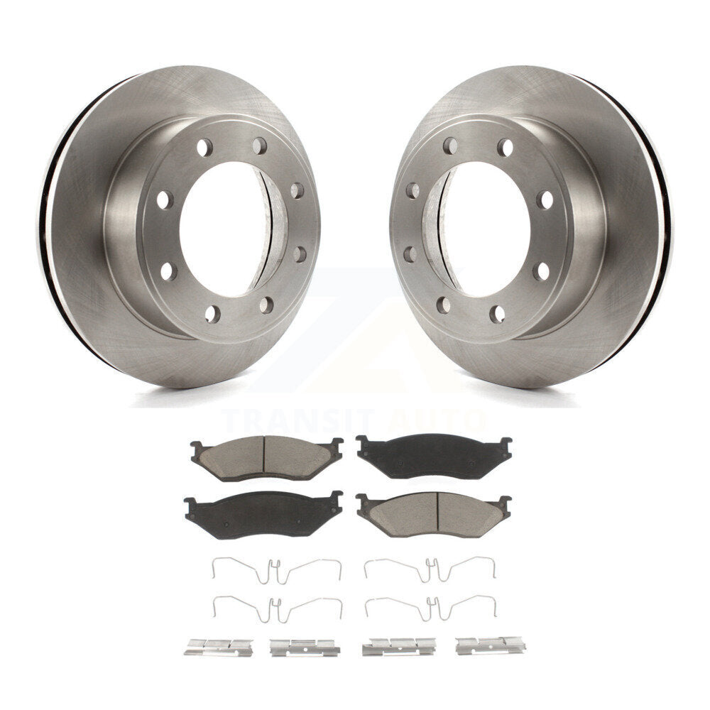 Disc Brake Rotors And Ceramic Pads Front Kit For Ford F-550 Super Duty F-450