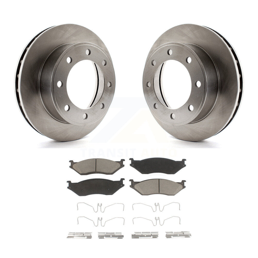 Disc Brake Rotors And Ceramic Pad Front Kit For 1999 Ford F-450 Super Duty F-550