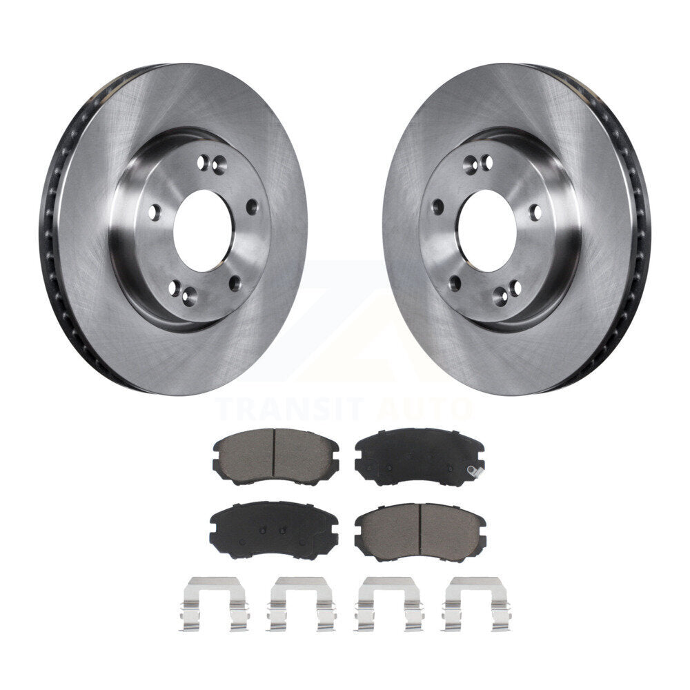 Disc Brake Rotors And Ceramic Pads Front Kit For 2010-2011 Kia Soul 2.0L
