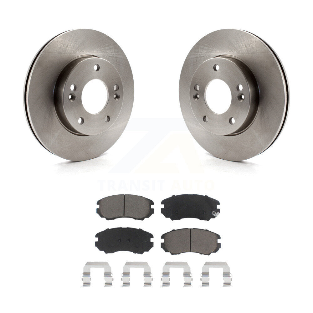 Disc Brake Rotors And Ceramic Pads Front Kit For 2010-2011 Kia Soul 1.6L
