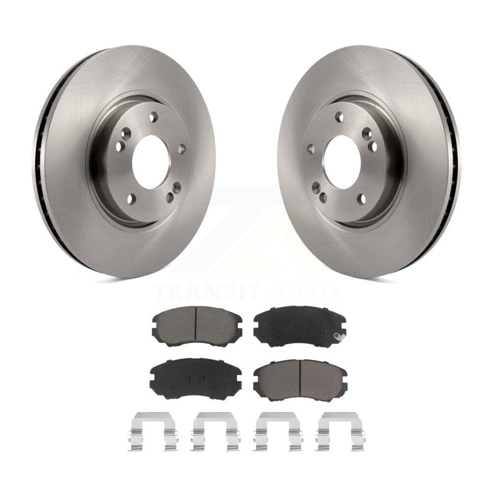 Disc Brake Rotors And Ceramic Pads Front Kit For 2006-2010 Hyundai Sonata 3.3L